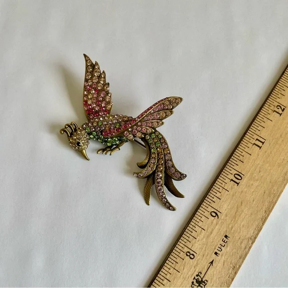 Vintage Jay Strongwater Bird Of Paradise Rhinestone Brooch - Picture 5 of 7